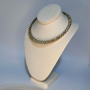 Vintage Rhinestone Choker Necklace Magnetic Clasp